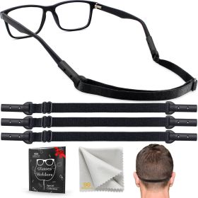 Glasses Strap Holder M Size 13.5 inch 3 Adjustable Eyeglasses Strap Lanyards No Tail Sunglasses Strap for Men Women Anti Slip Eye Glasses Holders Arou