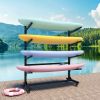 80''H Freestanding Kayak Storage Rack – Holds 4 Kayaks, Heavy-Duty Adjustable Stand with Lockable Wheels for Kayak, Canoe, SUP & Surfboard