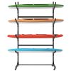 80''H Freestanding Kayak Storage Rack – Holds 4 Kayaks, Heavy-Duty Adjustable Stand with Lockable Wheels for Kayak, Canoe, SUP & Surfboard
