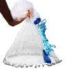 8ft Radius Fishing Cast Net Bait Trap Easy Throw Heavy Duty Hand Cast Net with Chain Sinker Bottom Spread