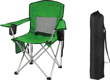Camping Chair, Portable Folding Outdoor Chair With Armrests, Cup Holder And Carrying Bag, Foldable Chair For Camping, Beach And More. Multiple Colours (Option: LGN)