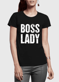Boss Lady Half Sleeves Women T-shirt (Color: White, size: small)