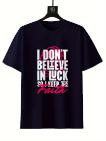 Round Neck Printed T-shirt Casual Short Sleeved Top For Spring And Summer, Personalized And Comfortable For Both Men And Women (Color: Navy Blue, size: 2XL)
