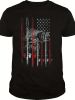 Retro Style Fishing Rod And Innovative American Flag Pattern Round Neck And Short Sleeved T-shirt